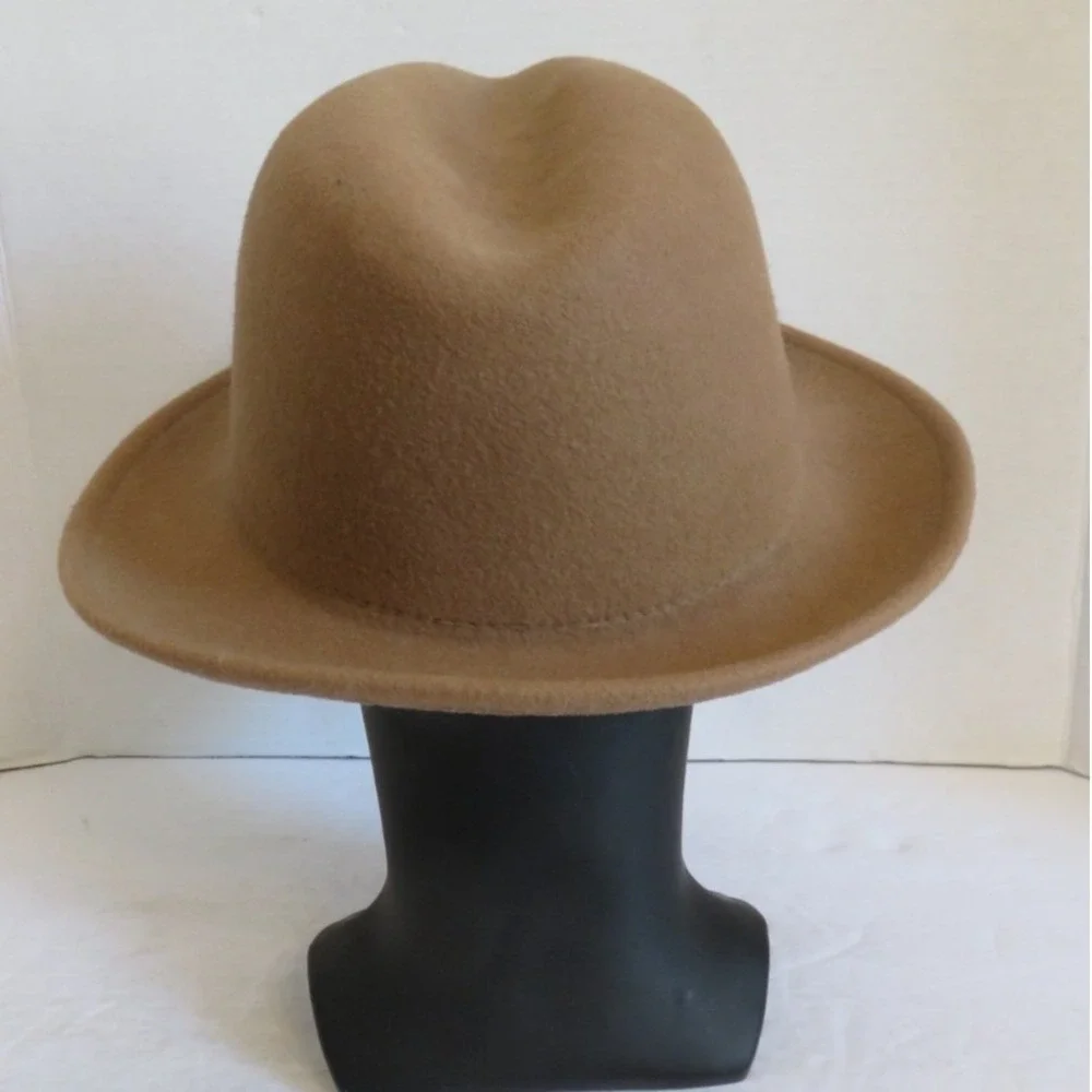 Yellow 108 Luke Fedora Hat Tan 100% Wool Water Repelant Medium  Made in USA